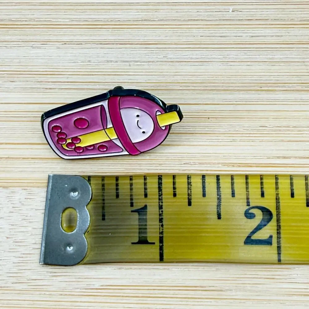 Adventure Time Princess Bubblegum Boba Tea Soft Enamel Pin
